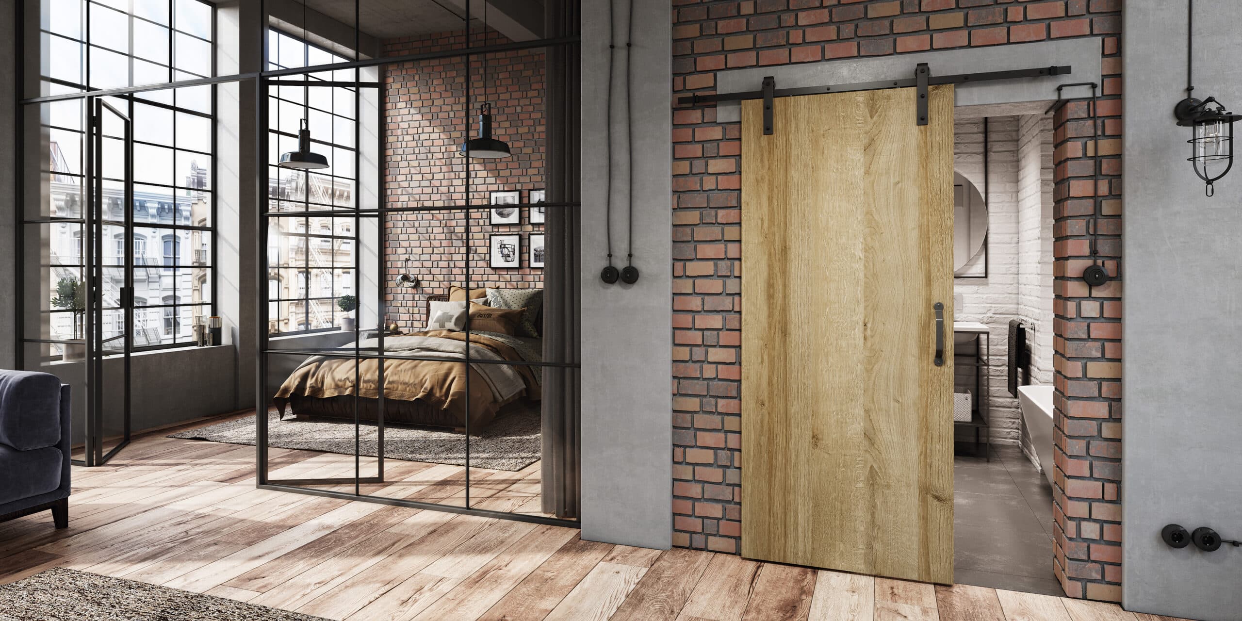 Wnętrze Przesuwne LOFT (Dąb Riveira) REA 4000px